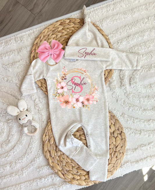 Baby Girl Personalized Romper Outfit - Sophia