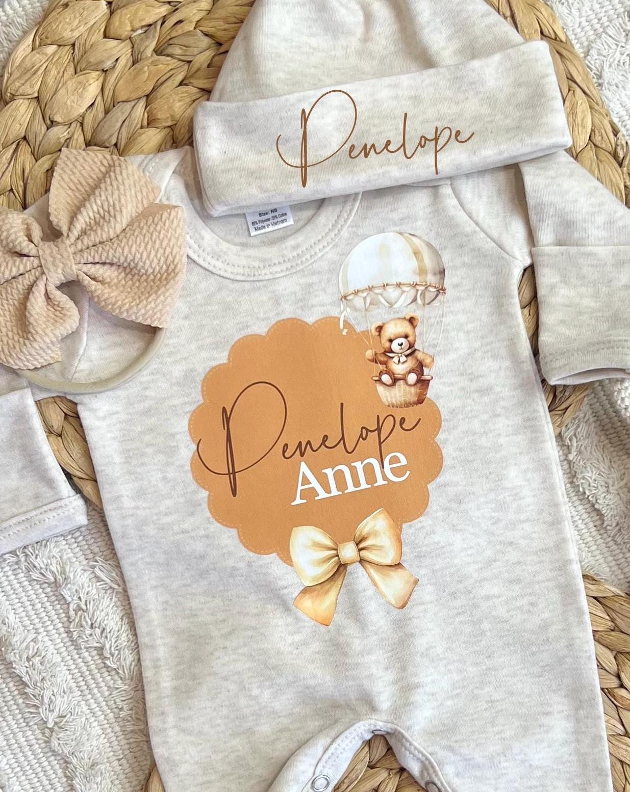 Baby Girl Personalized Romper Outfit - Penelope