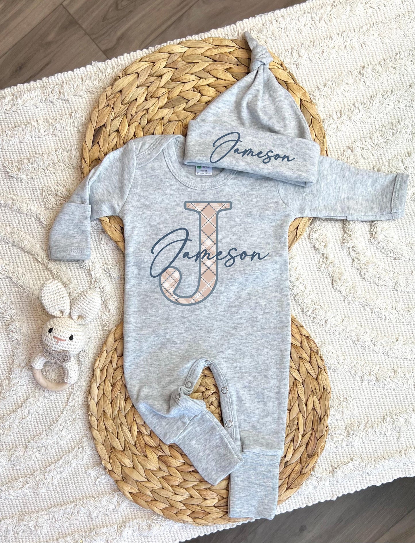 Baby Boy Personalized Romper Outfit - Jameson