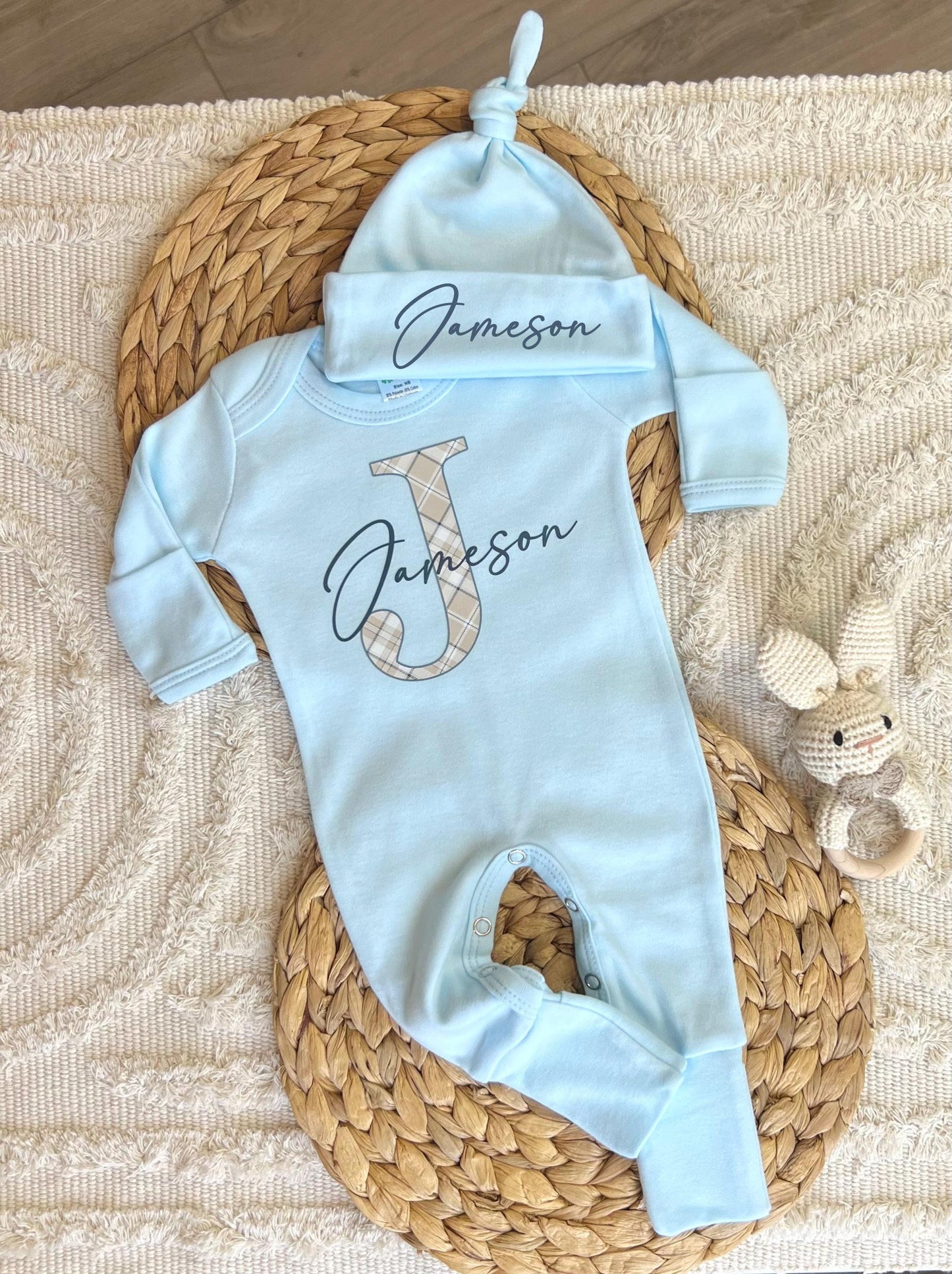 Baby Boy Personalized Romper Outfit - Jameson