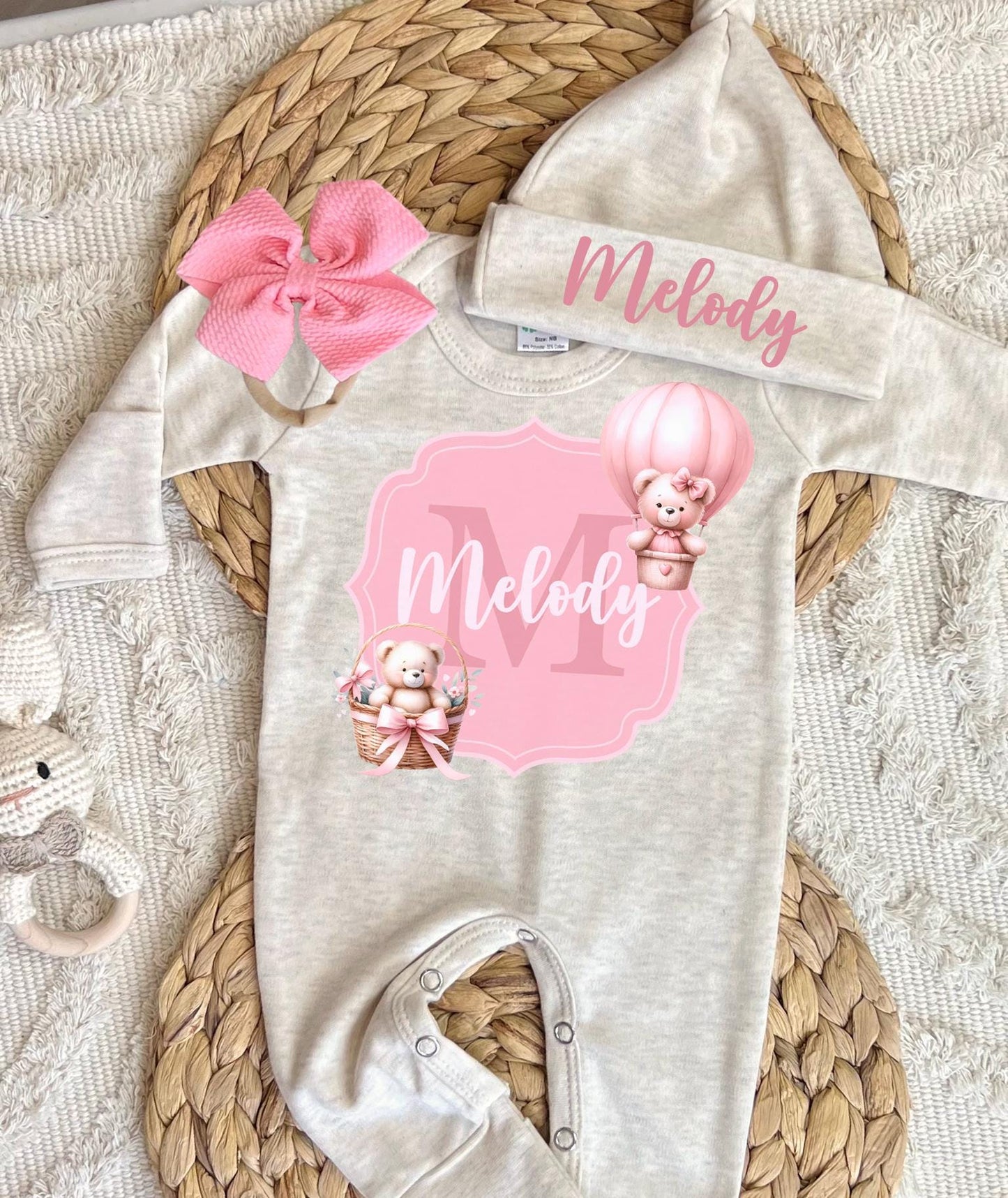 Baby Girl Personalized Romper Outfit- M Melody