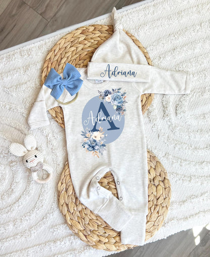 Baby Girl Personalized Romper Outfit - Adriana