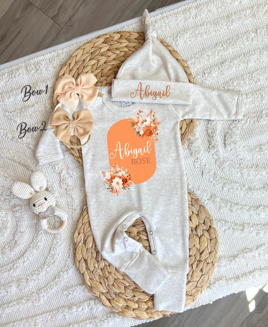 Baby Girl Personalized Romper - Abigail Grace