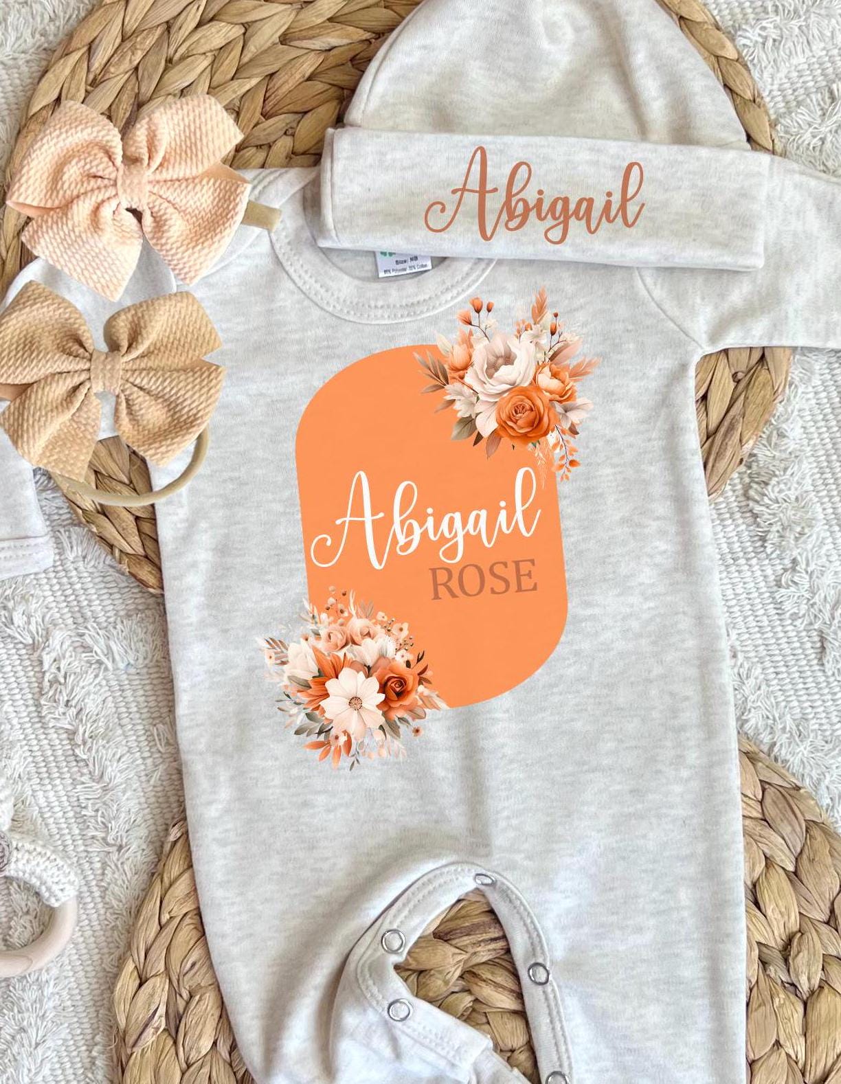 Baby Girl Personalized Romper - Abigail Grace