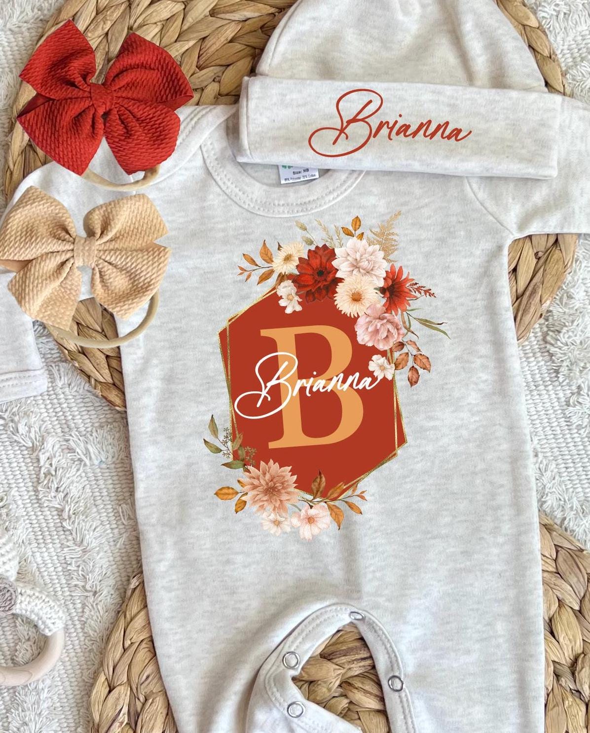 Baby Girl Personalized Romper Outfit- Brianna