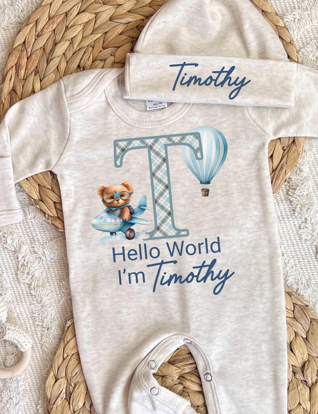 Baby Boy Personalized Romper Outfit - Timothy