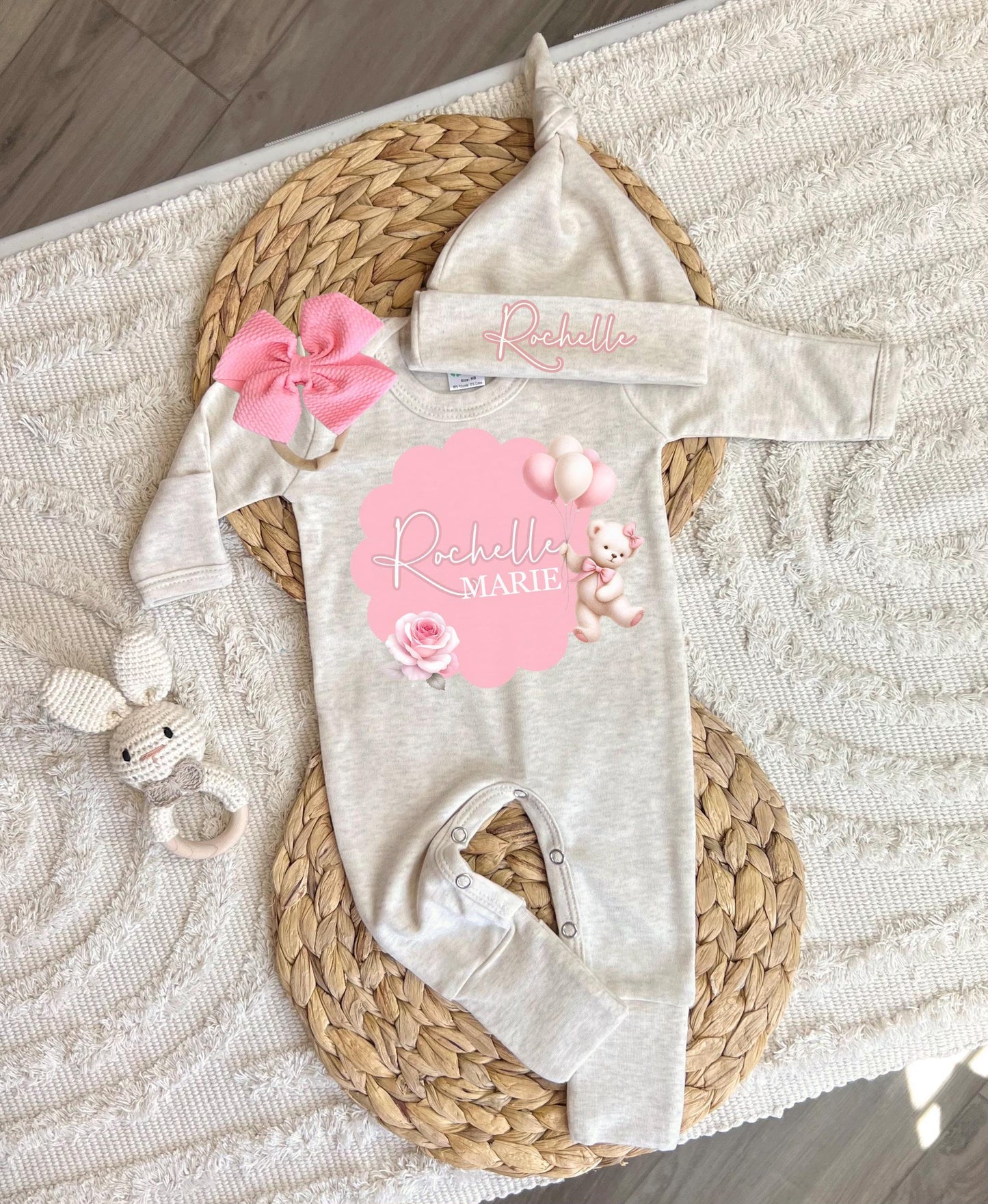 Baby Girl Personalized Romper Outfit - Rochelle Marie