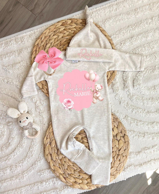 Baby Girl Personalized Romper Outfit - Rochelle Marie