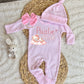 Baby Girl Personalized Romper Outfit - Autumn
