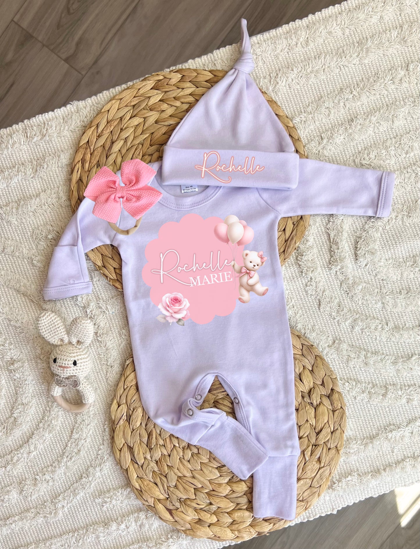 Baby Girl Personalized Romper Outfit - Rochelle Marie