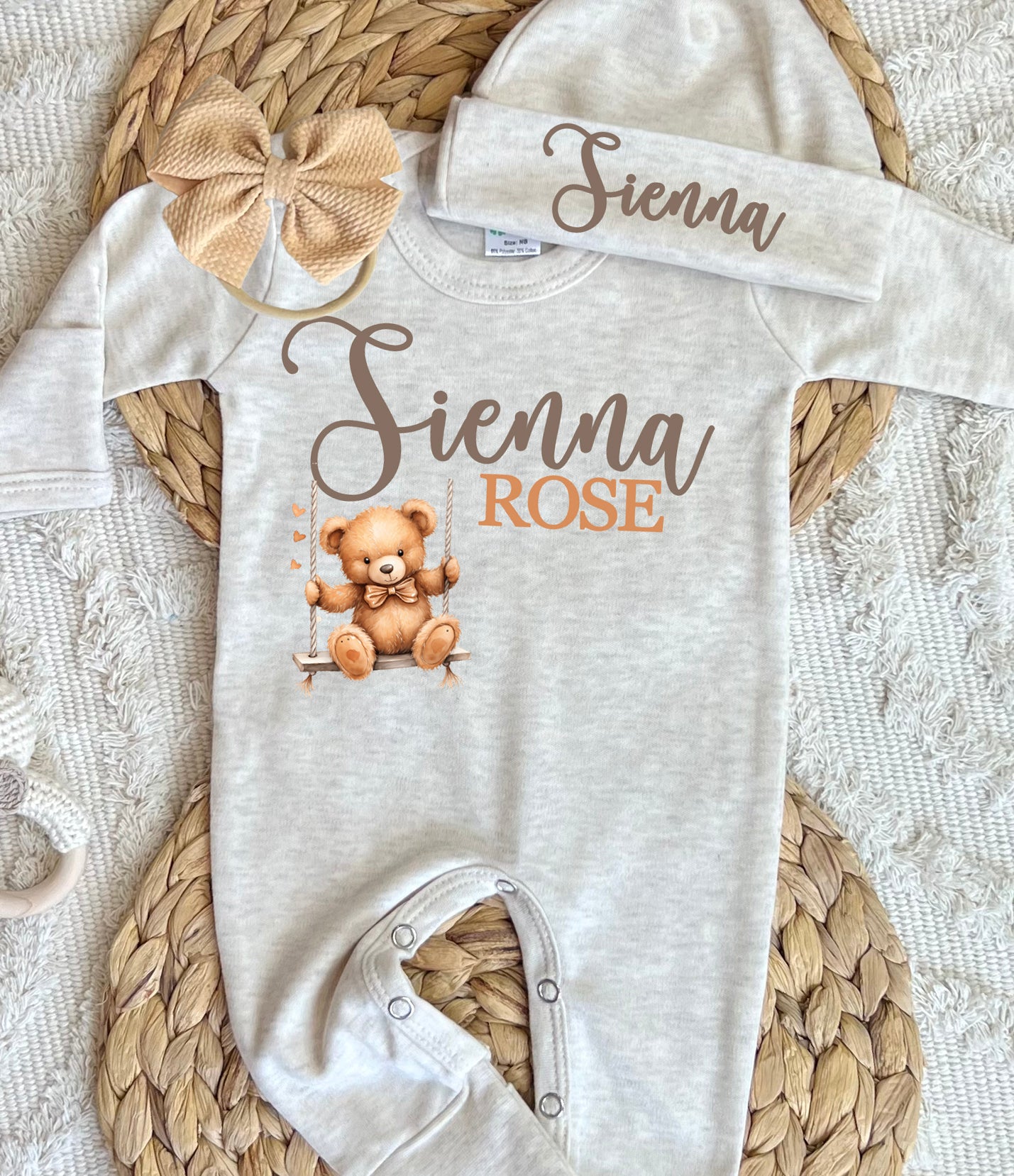 Baby Girl Personalized Romper Outfit - Sienna Rose