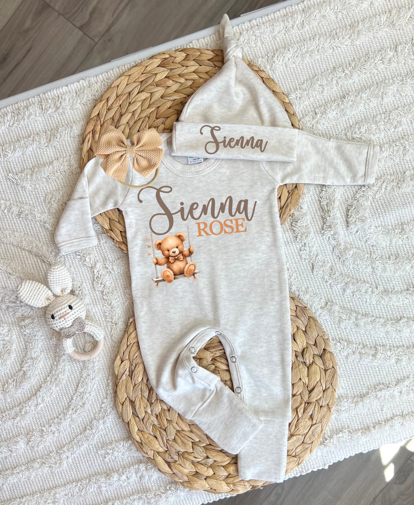 Baby Girl Personalized Romper Outfit - Sienna Rose